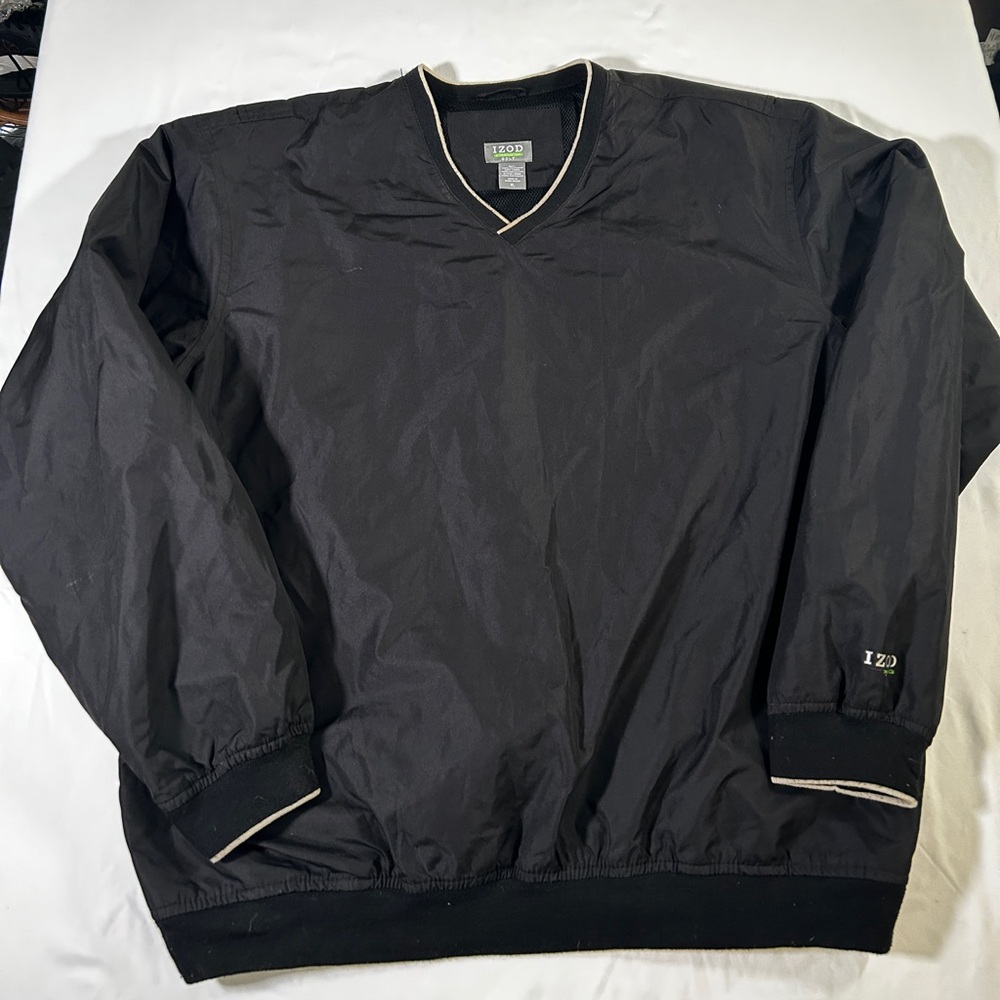 IZOD XFG Golf Windbreaker Men's Black Pullover Jacket/Sweater XLarge